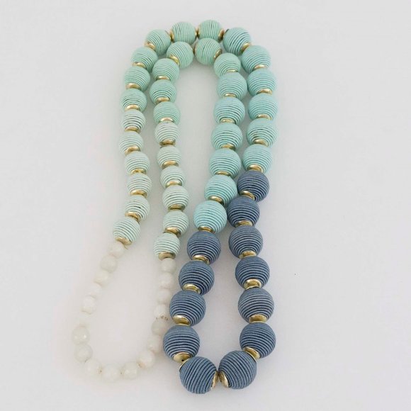 Necklace hand spun silk with semi precious stones - Picture 2 of 4